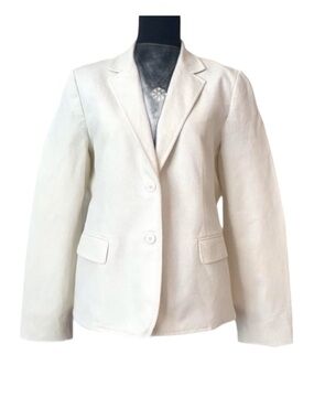 #99 ~ Anne Klein Button Front Off White Blazer Fully Lined size 12